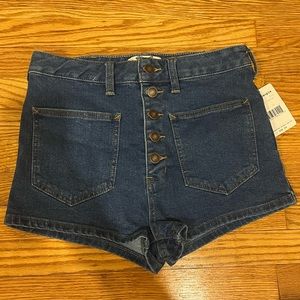 Free people high waisted denim shorts